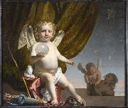 allart van everdingen Amor eine Glaskugel haltend oil painting
